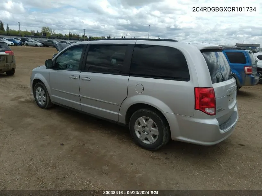 2012 Dodge Grand Caravan Se VIN: 2C4RDGBGXCR101734 Lot: 30038316