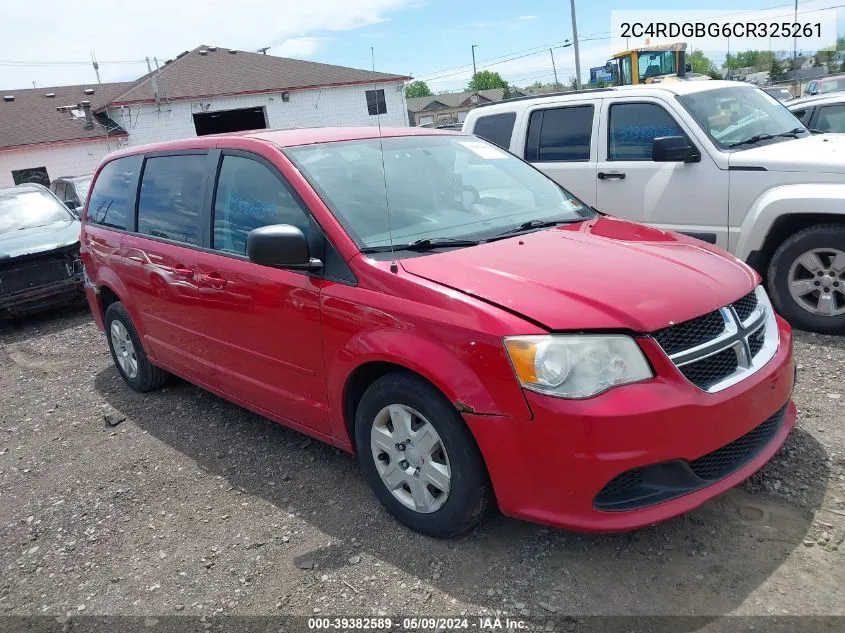 2012 Dodge Grand Caravan Se/Avp VIN: 2C4RDGBG6CR325261 Lot: 39382589