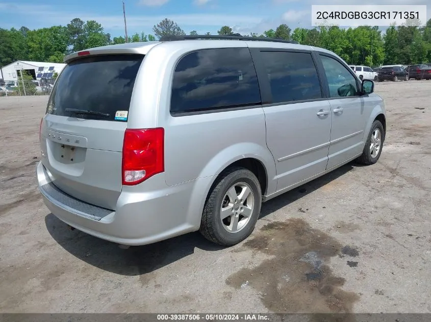 2012 Dodge Grand Caravan Se/Avp VIN: 2C4RDGBG3CR171351 Lot: 39387506