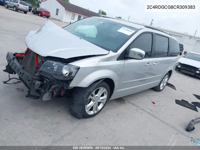 2012 Dodge Grand Caravan Sxt VIN: 2C4RDGCG8CR309383 Lot: 39390804