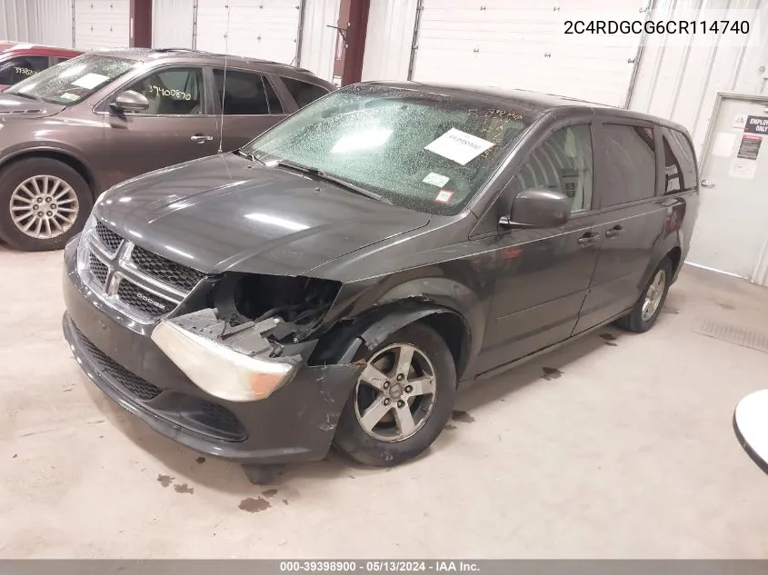 2C4RDGCG6CR114740 2012 Dodge Grand Caravan Sxt