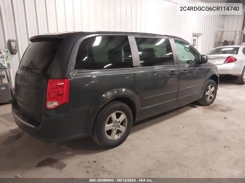 2012 Dodge Grand Caravan Sxt VIN: 2C4RDGCG6CR114740 Lot: 39398900