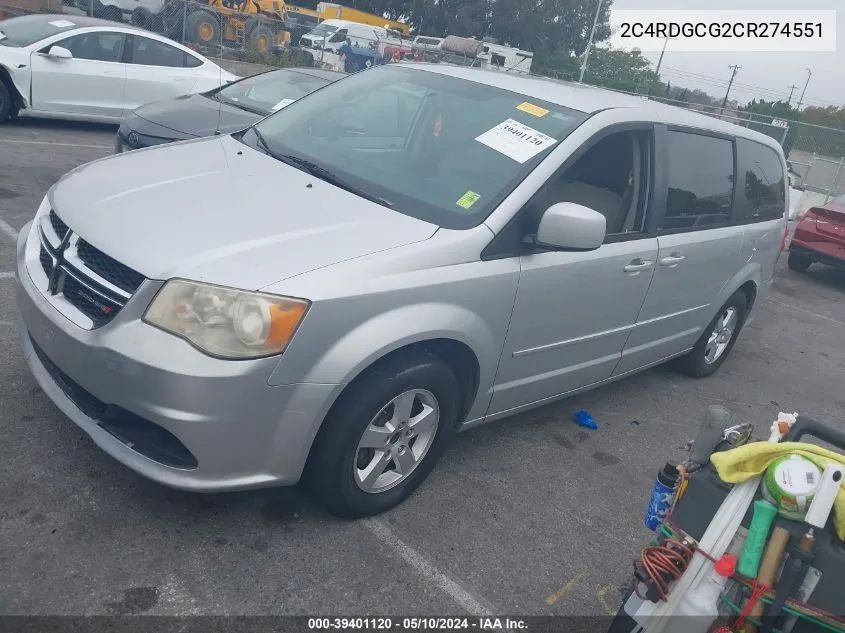 2C4RDGCG2CR274551 2012 Dodge Grand Caravan Sxt