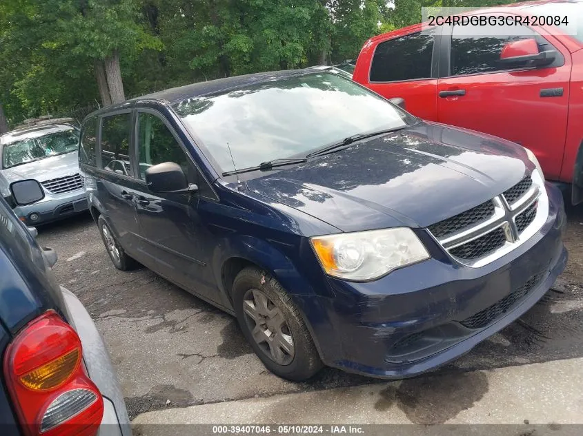 2C4RDGBG3CR420084 2012 Dodge Grand Caravan Se/Avp