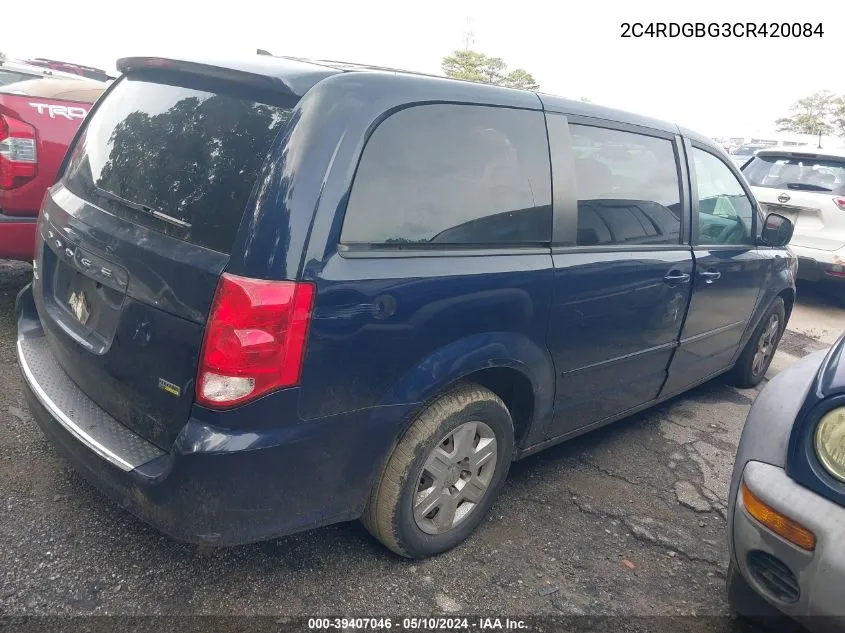 2C4RDGBG3CR420084 2012 Dodge Grand Caravan Se/Avp