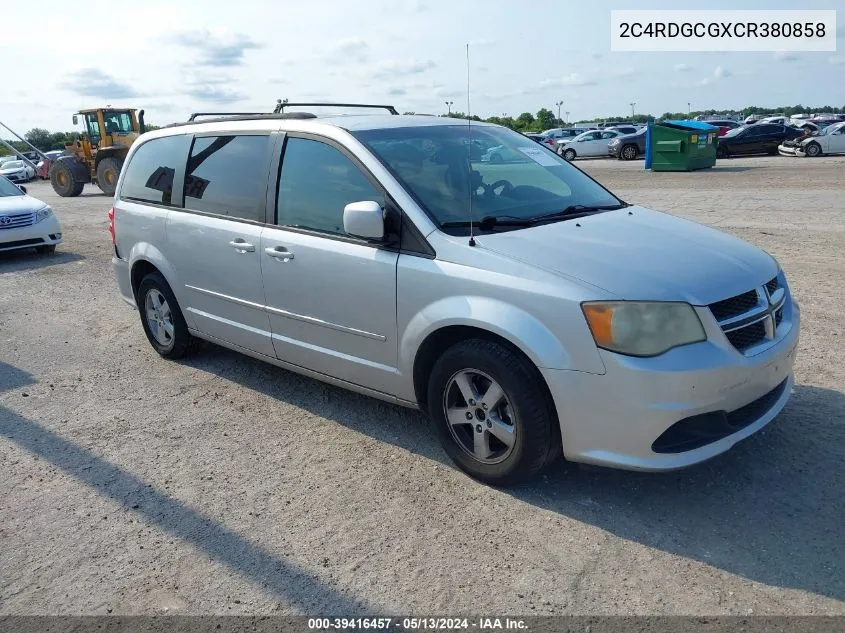 2012 Dodge Grand Caravan Sxt VIN: 2C4RDGCGXCR380858 Lot: 39416457