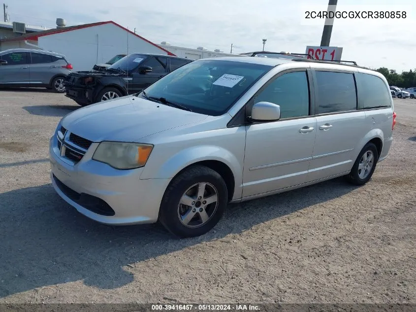 2012 Dodge Grand Caravan Sxt VIN: 2C4RDGCGXCR380858 Lot: 39416457