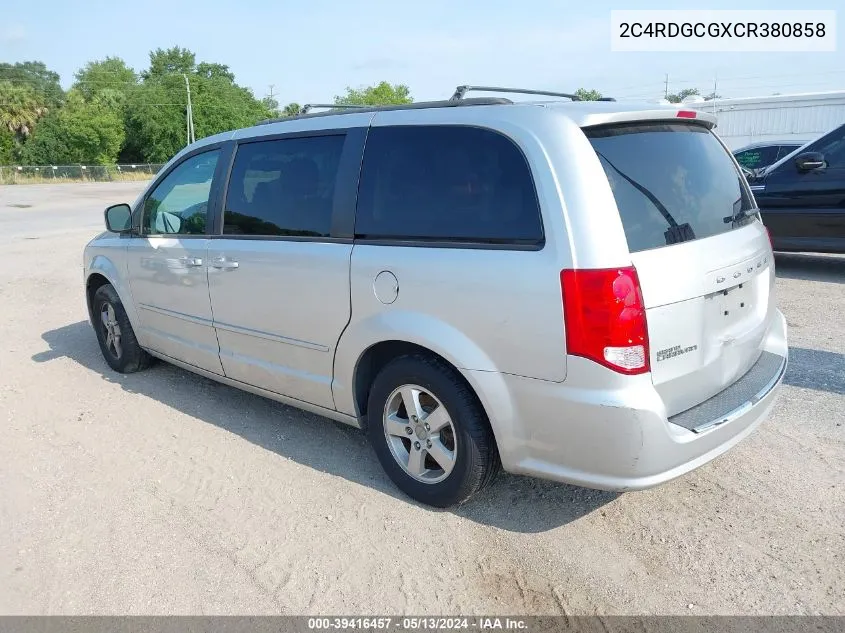 2012 Dodge Grand Caravan Sxt VIN: 2C4RDGCGXCR380858 Lot: 39416457