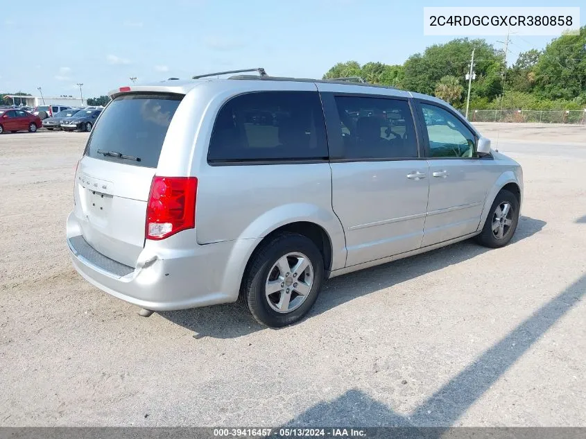 2012 Dodge Grand Caravan Sxt VIN: 2C4RDGCGXCR380858 Lot: 39416457