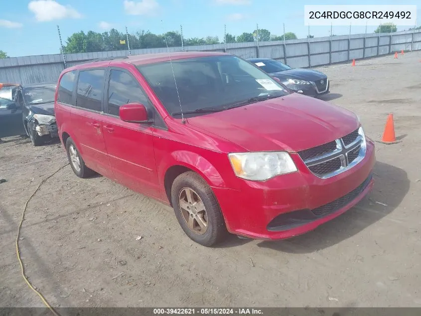 2012 Dodge Grand Caravan Sxt VIN: 2C4RDGCG8CR249492 Lot: 39422621