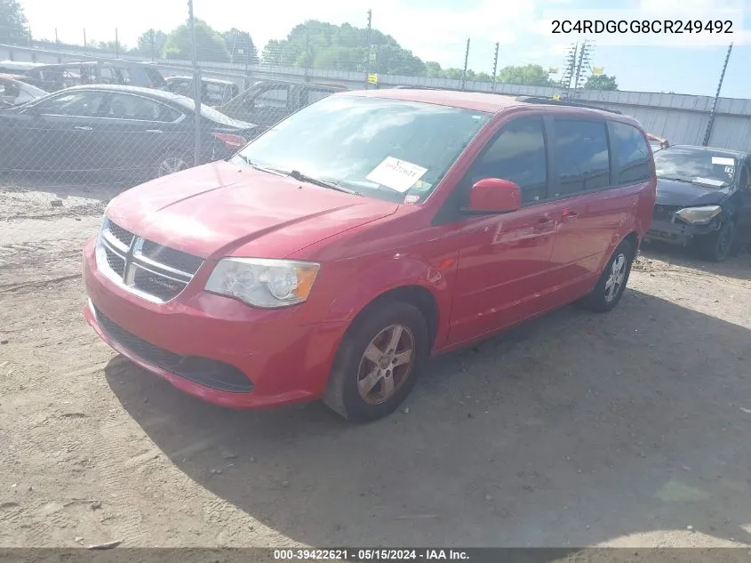 2012 Dodge Grand Caravan Sxt VIN: 2C4RDGCG8CR249492 Lot: 39422621