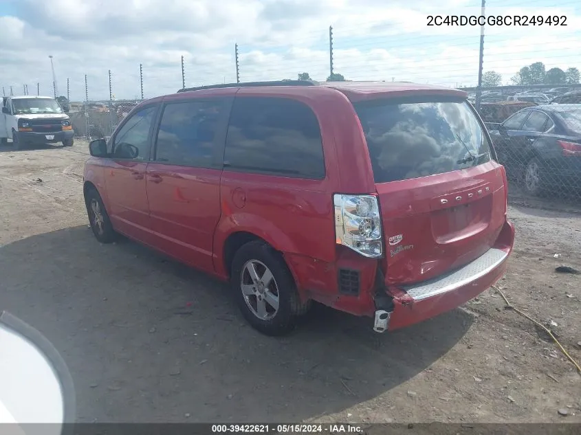 2C4RDGCG8CR249492 2012 Dodge Grand Caravan Sxt