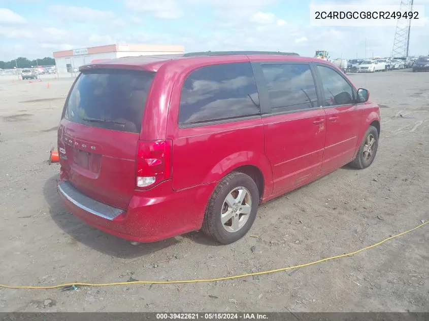 2C4RDGCG8CR249492 2012 Dodge Grand Caravan Sxt