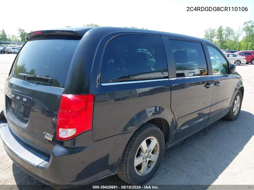 2C4RDGDG8CR110106 2012 Dodge Grand Caravan Crew