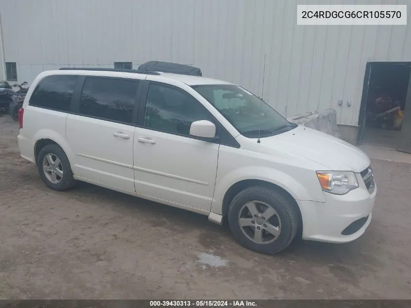 2012 Dodge Grand Caravan Sxt VIN: 2C4RDGCG6CR105570 Lot: 39430313