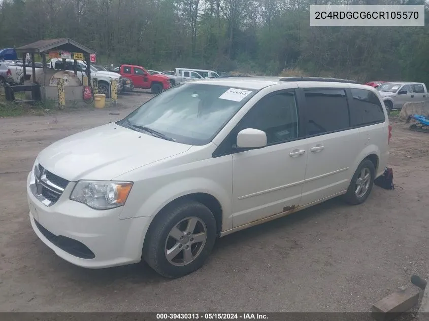 2012 Dodge Grand Caravan Sxt VIN: 2C4RDGCG6CR105570 Lot: 39430313