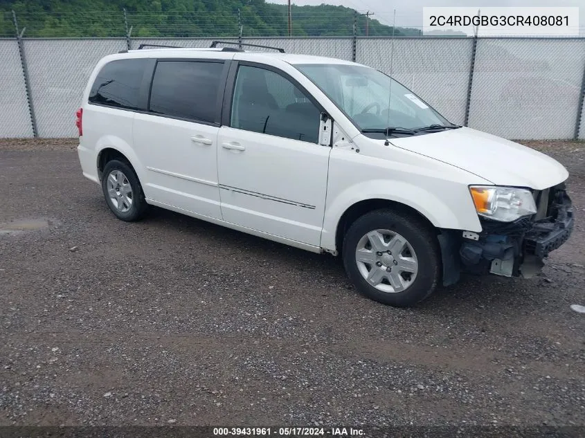 2012 Dodge Grand Caravan Se/Avp VIN: 2C4RDGBG3CR408081 Lot: 39431961