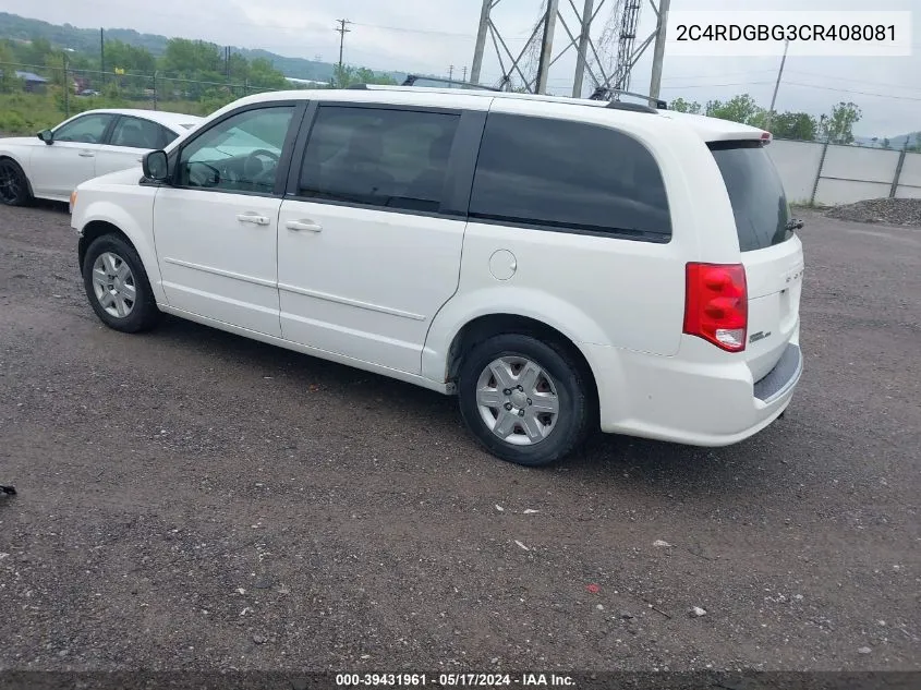 2C4RDGBG3CR408081 2012 Dodge Grand Caravan Se/Avp