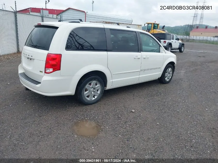 2012 Dodge Grand Caravan Se/Avp VIN: 2C4RDGBG3CR408081 Lot: 39431961