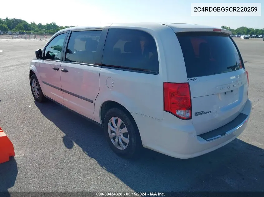 2C4RDGBG9CR220259 2012 Dodge Grand Caravan Se/Avp