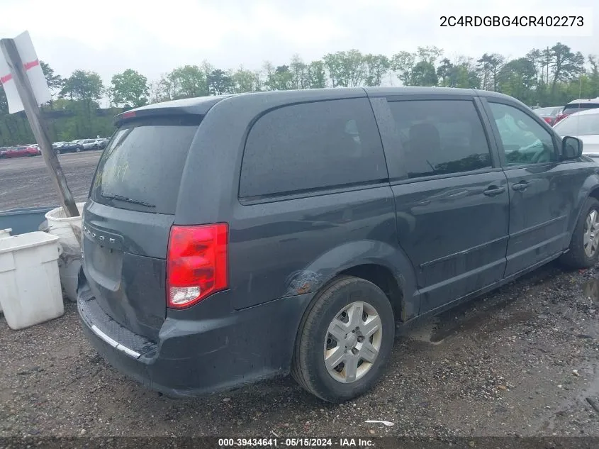 2C4RDGBG4CR402273 2012 Dodge Grand Caravan Se/Avp