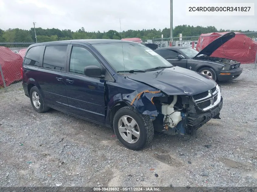 2012 Dodge Grand Caravan Se/Avp VIN: 2C4RDGBG0CR341827 Lot: 39439692