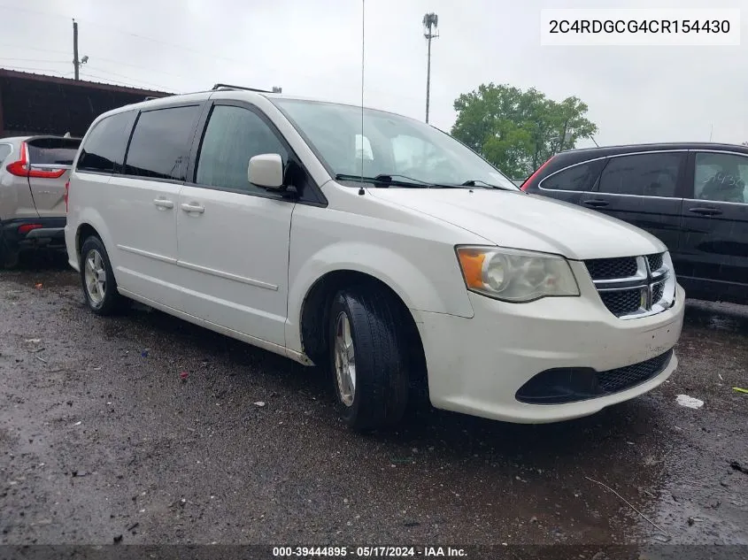 2012 Dodge Grand Caravan Sxt VIN: 2C4RDGCG4CR154430 Lot: 39444895