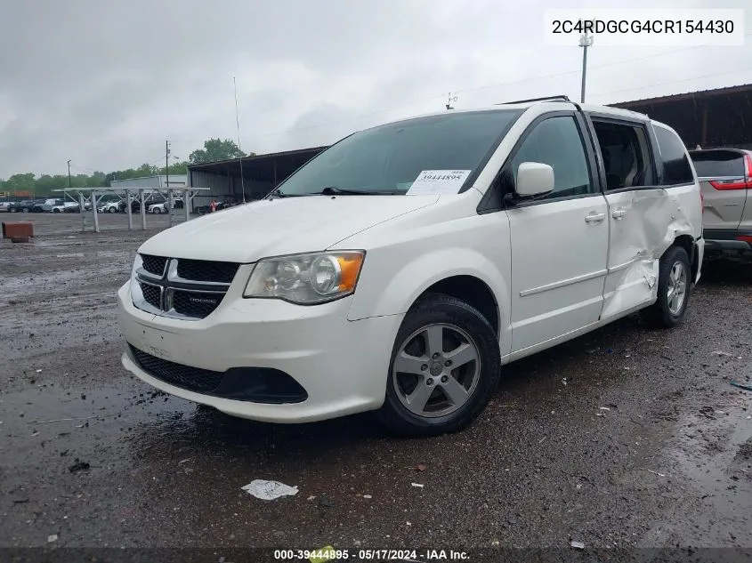 2012 Dodge Grand Caravan Sxt VIN: 2C4RDGCG4CR154430 Lot: 39444895