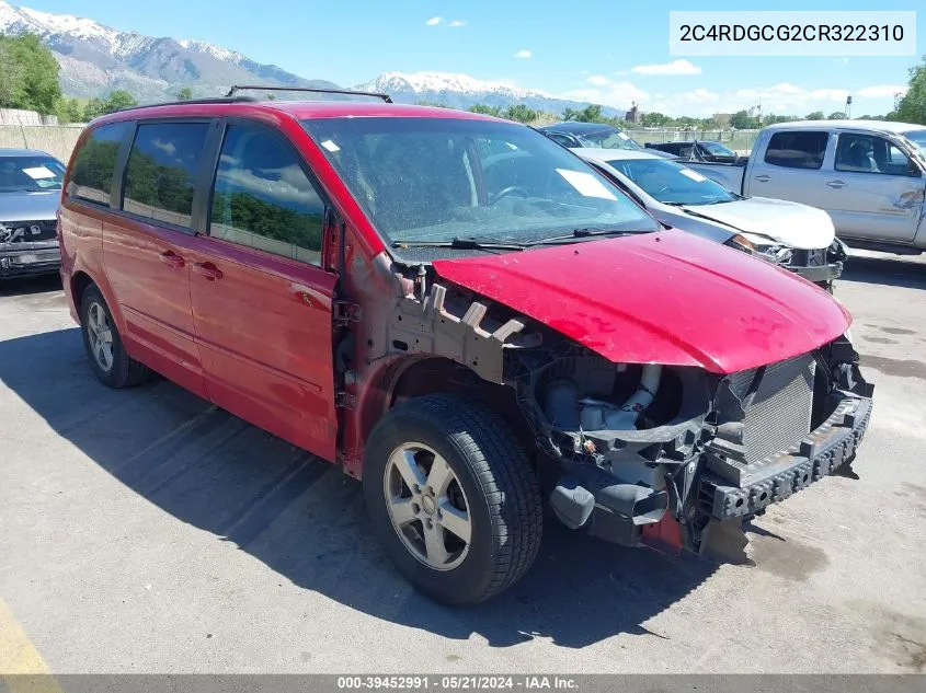 2012 Dodge Grand Caravan Sxt VIN: 2C4RDGCG2CR322310 Lot: 39452991