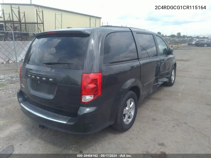 2012 Dodge Grand Caravan Sxt VIN: 2C4RDGCG1CR115164 Lot: 39454162