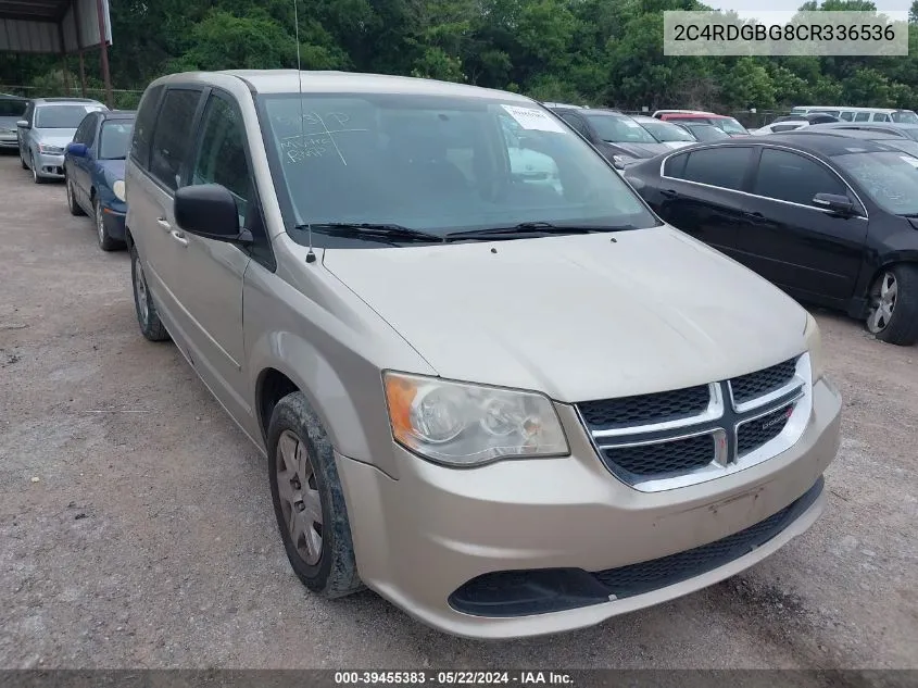 2C4RDGBG8CR336536 2012 Dodge Grand Caravan Se/Avp