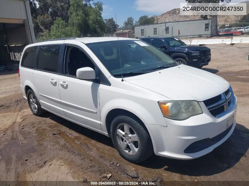 2012 Dodge Grand Caravan Sxt VIN: 2C4RDGCG0CR247350 Lot: 39458803