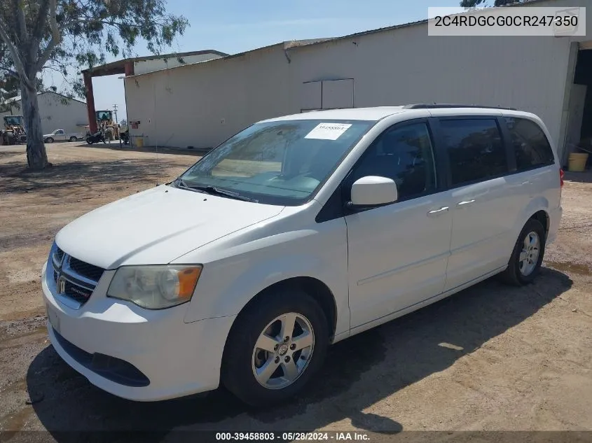 2012 Dodge Grand Caravan Sxt VIN: 2C4RDGCG0CR247350 Lot: 39458803