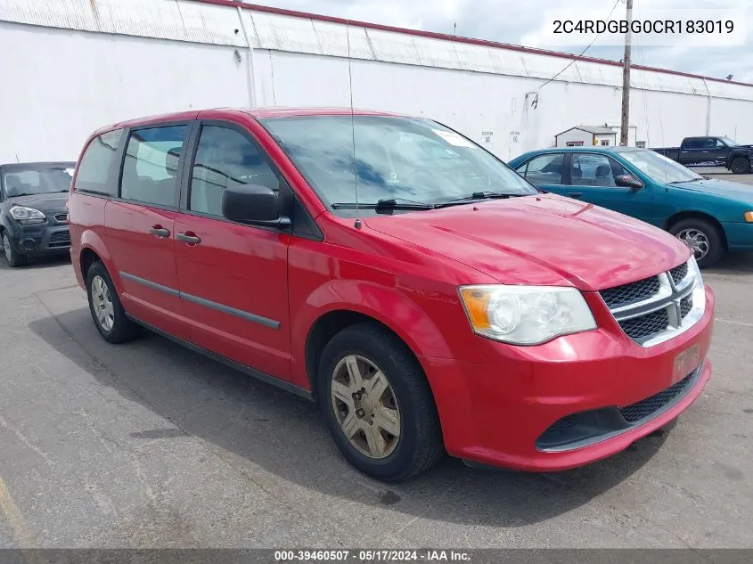 2012 Dodge Grand Caravan Se/Avp VIN: 2C4RDGBG0CR183019 Lot: 39460507