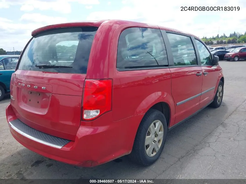 2C4RDGBG0CR183019 2012 Dodge Grand Caravan Se/Avp