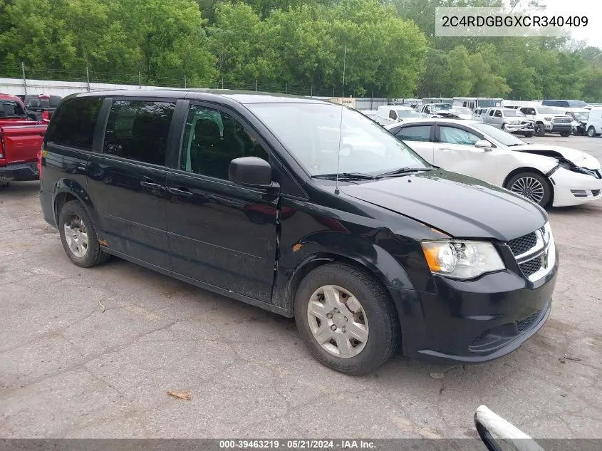 2C4RDGBGXCR340409 2012 Dodge Grand Caravan Se/Avp