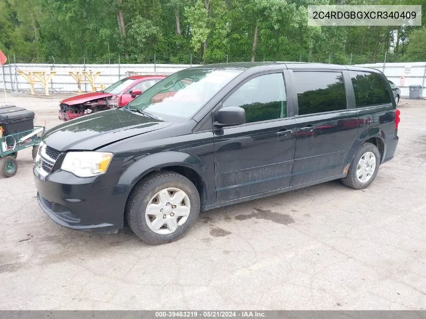 2012 Dodge Grand Caravan Se/Avp VIN: 2C4RDGBGXCR340409 Lot: 39463219