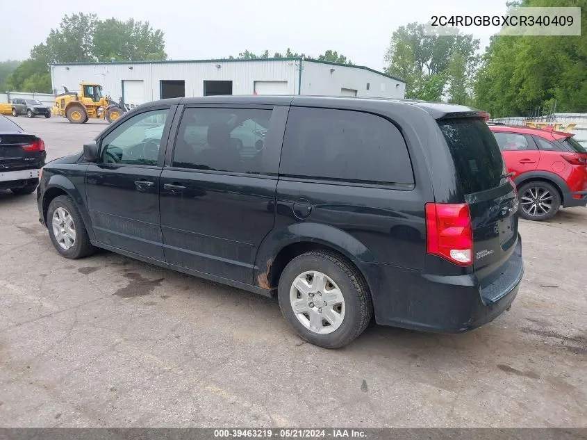 2C4RDGBGXCR340409 2012 Dodge Grand Caravan Se/Avp