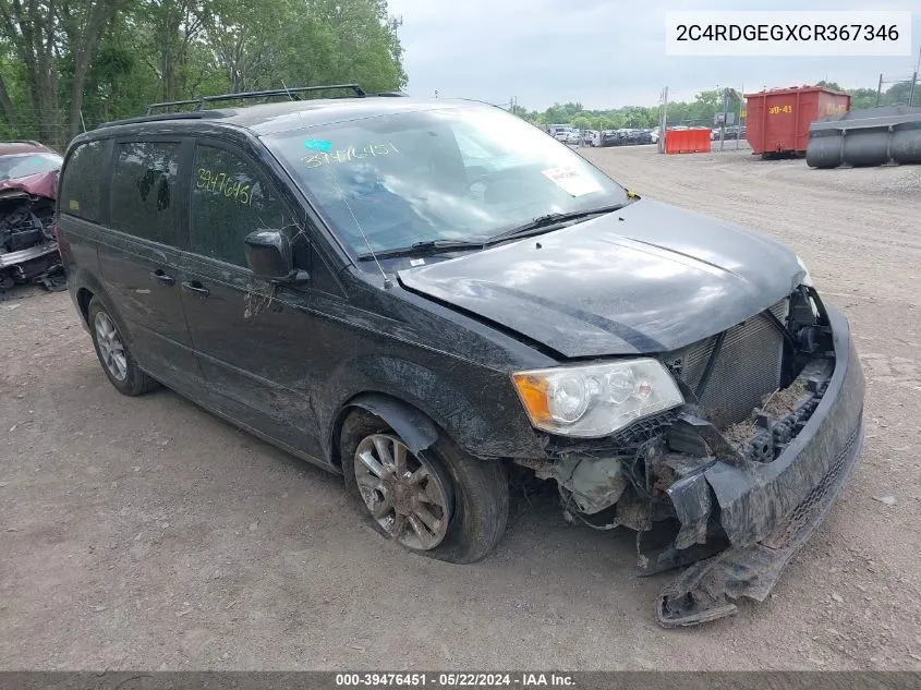 2C4RDGEGXCR367346 2012 Dodge Grand Caravan R/T