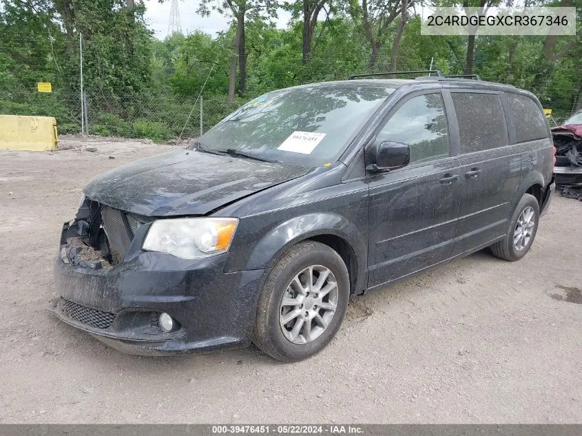 2012 Dodge Grand Caravan R/T VIN: 2C4RDGEGXCR367346 Lot: 39476451