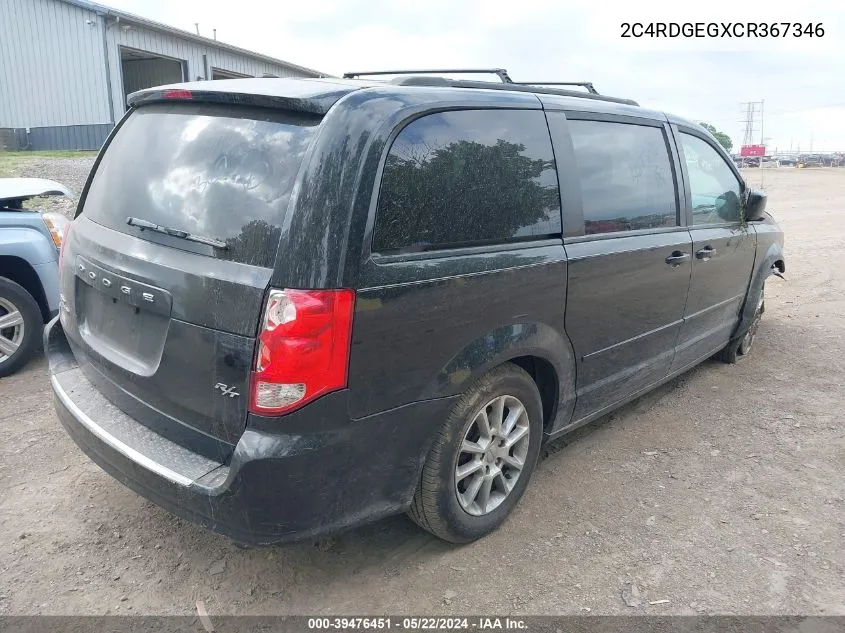 2C4RDGEGXCR367346 2012 Dodge Grand Caravan R/T