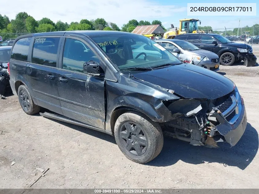 2012 Dodge Grand Caravan Se/Avp VIN: 2C4RDGBG9CR177011 Lot: 39491890