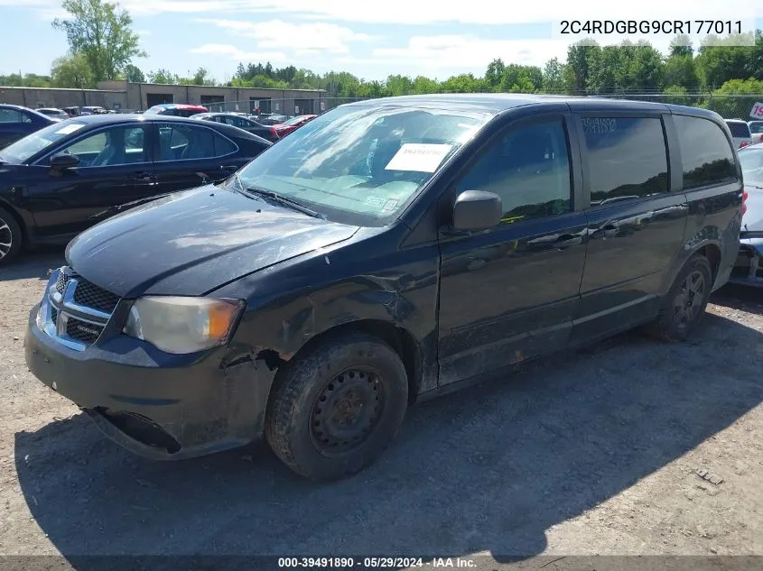 2C4RDGBG9CR177011 2012 Dodge Grand Caravan Se/Avp