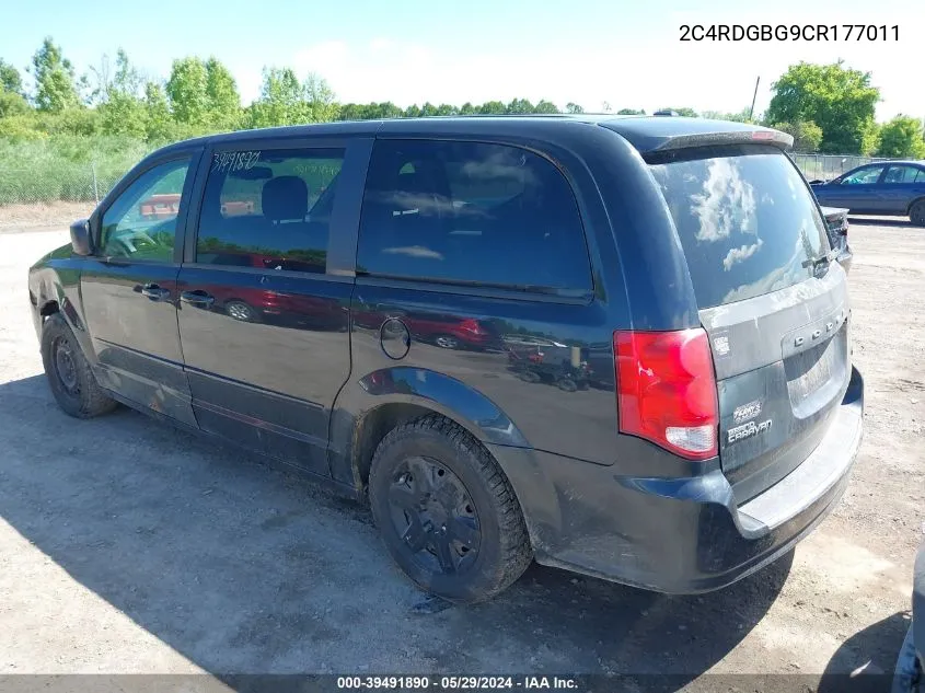 2012 Dodge Grand Caravan Se/Avp VIN: 2C4RDGBG9CR177011 Lot: 39491890