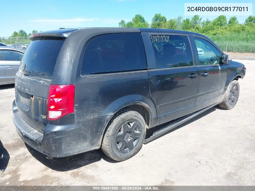 2012 Dodge Grand Caravan Se/Avp VIN: 2C4RDGBG9CR177011 Lot: 39491890