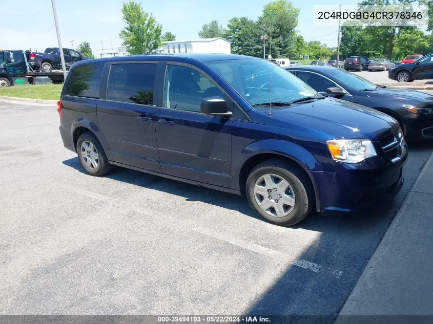 2C4RDGBG4CR378346 2012 Dodge Grand Caravan Se/Avp