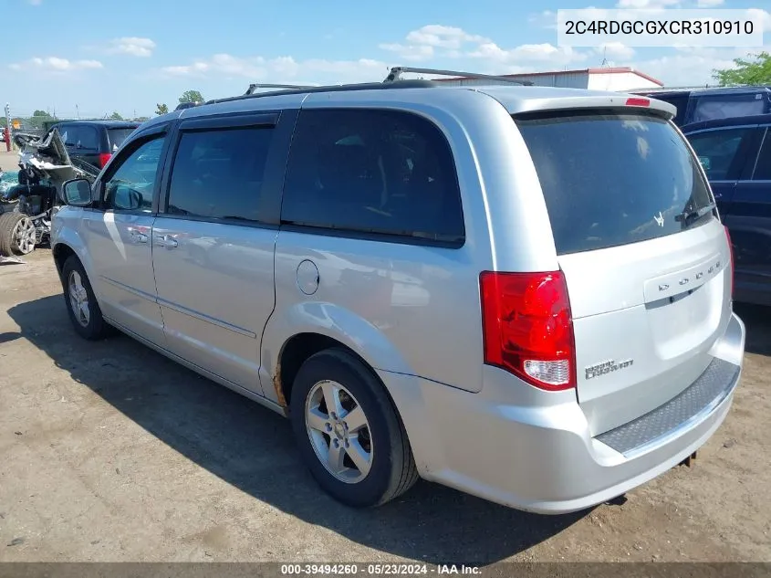 2012 Dodge Grand Caravan Sxt VIN: 2C4RDGCGXCR310910 Lot: 39494260