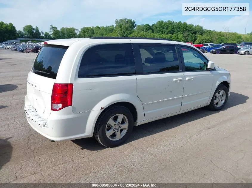 2C4RDGCG5CR177358 2012 Dodge Grand Caravan Sxt