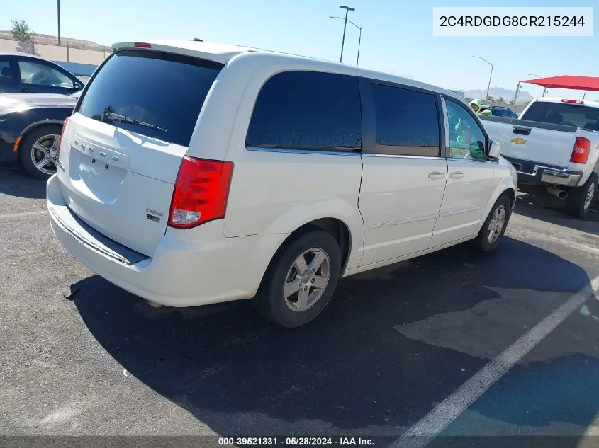 2012 Dodge Grand Caravan Crew VIN: 2C4RDGDG8CR215244 Lot: 39521331