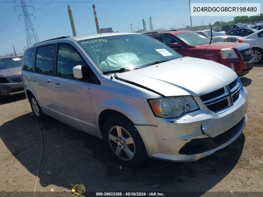 2C4RDGCG8CR198480 2012 Dodge Grand Caravan Sxt